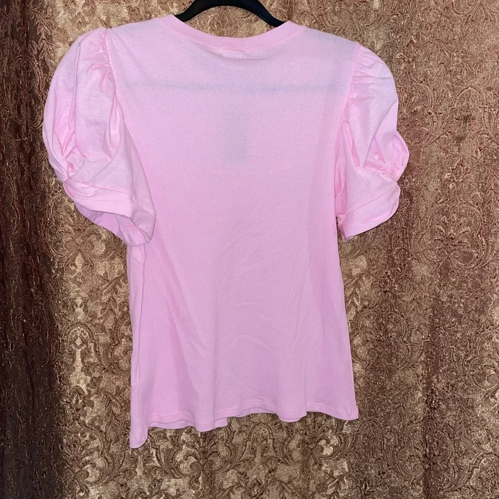 NWT Vince Camuto Pink Blush Ribbed Top.  Size Large - Picture 2 of 5